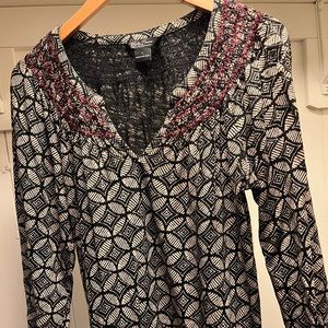 Lucky Brand long sleeve knit blouse size L